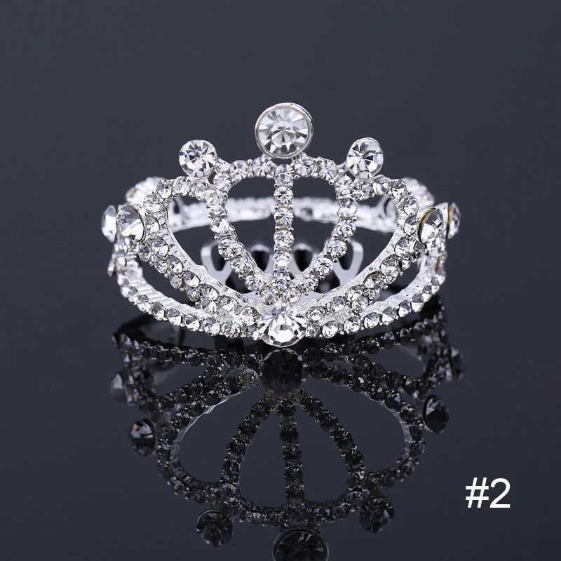 TDQUEEN Mini Round Tiaras and Crowns with Comb Silver Plated Crystal Rhinestone Bridal Wedding Hair Accessories for Women