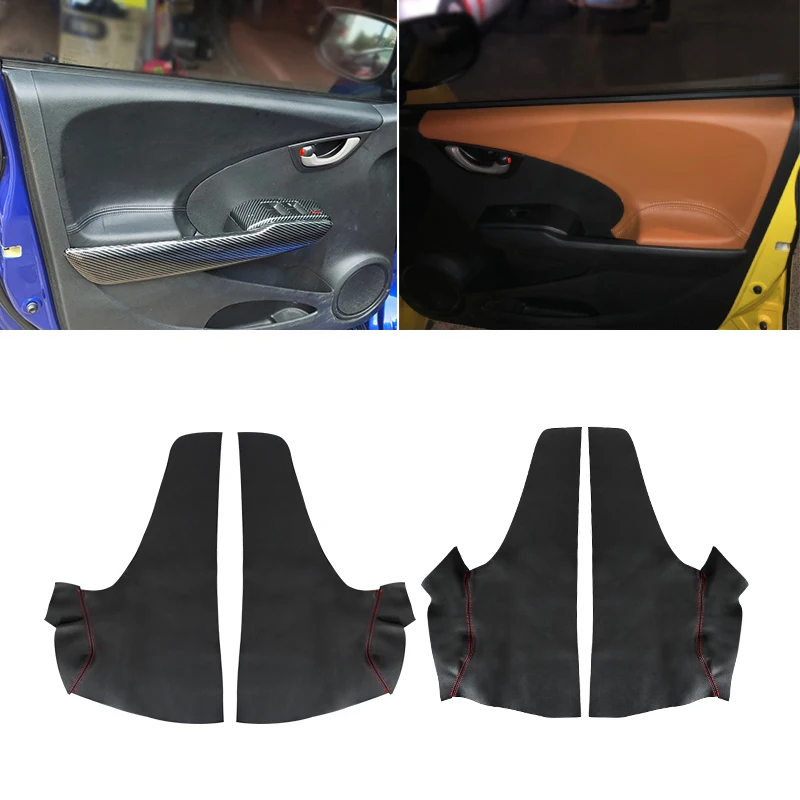 Soft Leather Armrest Cover For Honda Jazz / Fit 2008 2009 2010 2011 2012 Hatchback Car Interior Door Armrest Panel Cover Trim