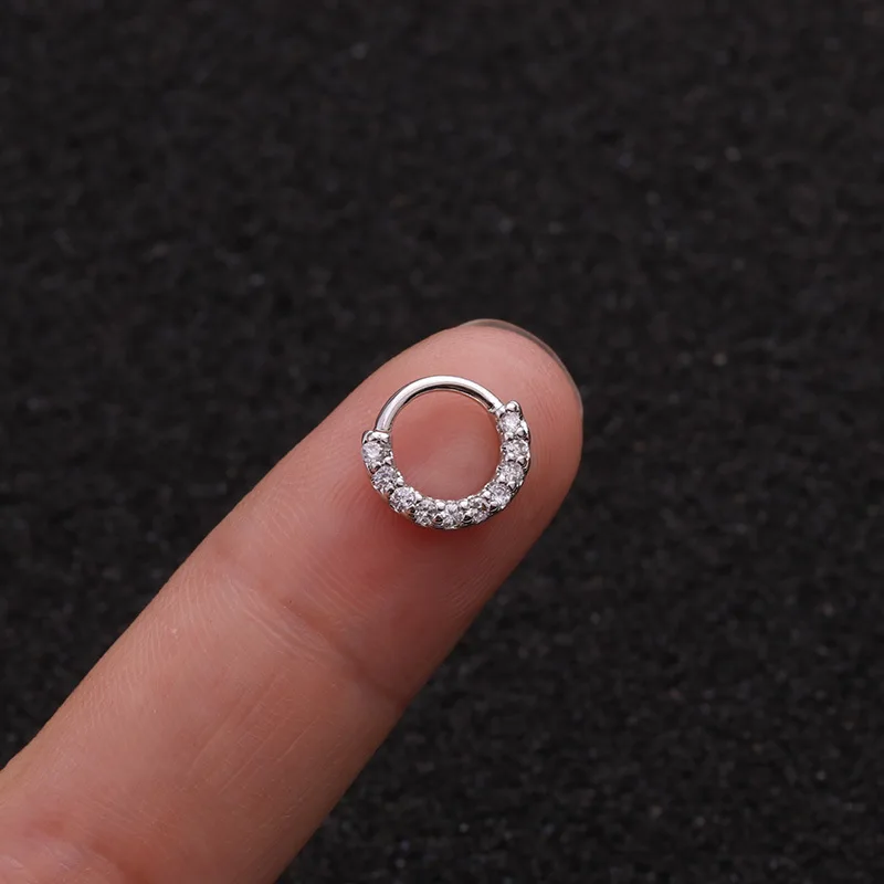 Body Punk  Hoop Bendable Sparkling Clear CZ Helix Daith Tragus Piercing Cartilage Earring Nose Ring кольцо в носу