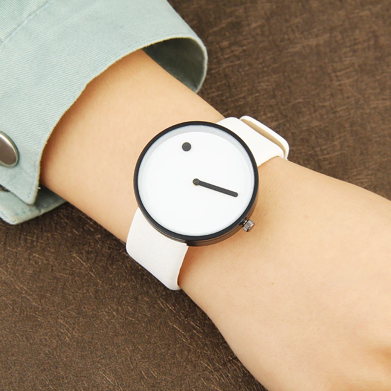 2020 Minimalistische Stijl Mode Creatieve Horloges Mannen Horloges Dot En Lijn Eenvoudige Stijlvolle Quartz Horloges Lederen Mannen Horloges