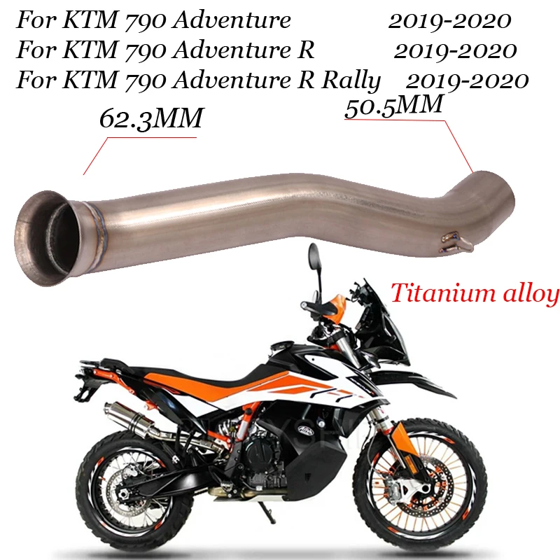 Motorfiets Uitlaat Titanium legering Mid Link Pijp Voor KTM 790 Adventure/R790 Adventure R Rally 19-22 790 ADV NK 800MT