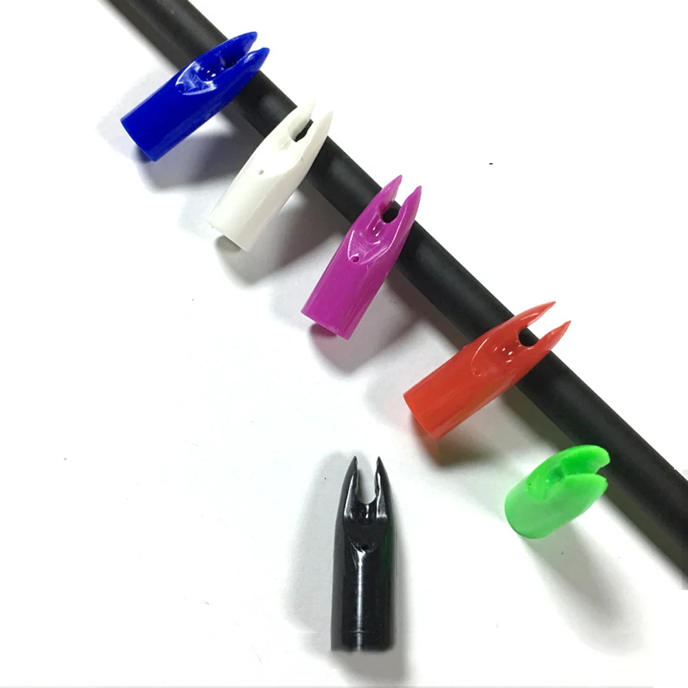 30pcs Archery Arrow Nocks  Shaft OD 8mm Suitable For Wood Arrow Glass fiber Arrow Aluminium Arrow And Carbon Fiber Arrow 6 Color