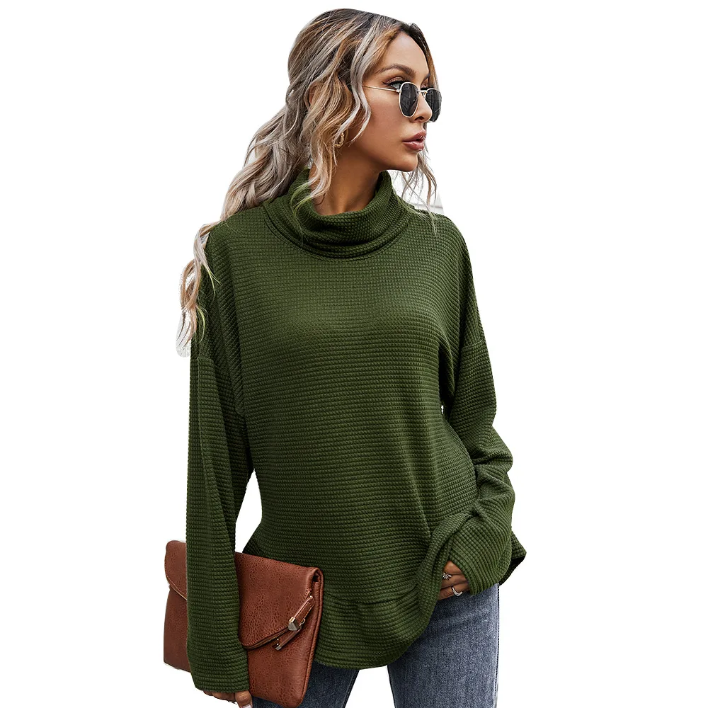 

Women Knitted Turtleneck Sweaters Autumn Winter 2020 Fashion Jumpers European Casual Twist Warm Sweaters Female Pullover Design