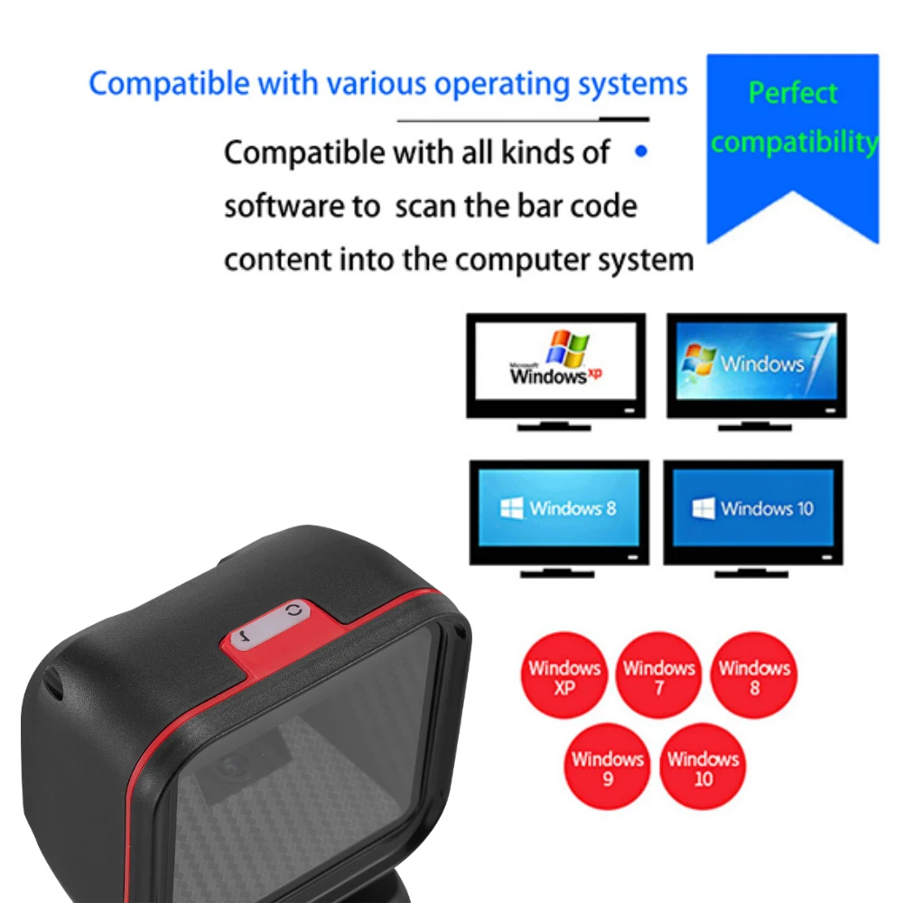 2D Omnidirectional Barcode Scanner QR Code Desktop Barcode Reader for Supermarket Auto Sense Data Matrix PDF417 barcod scanners