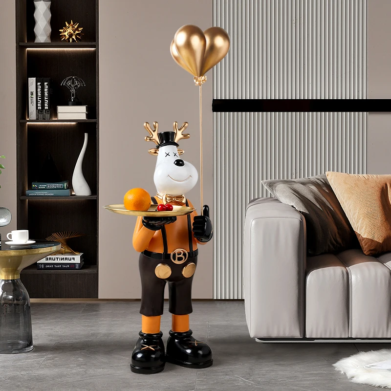 

Creative Living Room Statue Decoration Nordic Home Large Floor Sculpture TV Cabinet Welcome Doll Mr. Deer Balloon Crafts Gift