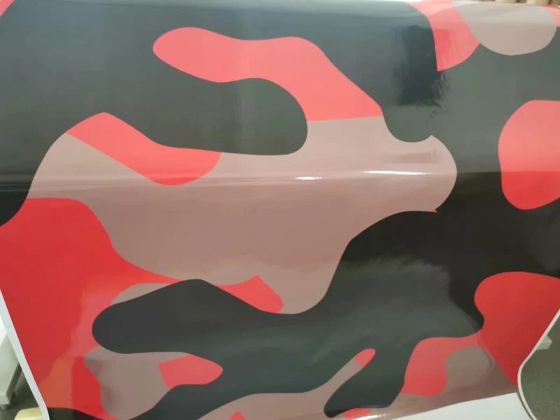 

Larger Black Red Camouflage Vinyl Wrap Car Foil Wrapping With Air Bubbles Free Release Camo Car Sticker Sheet