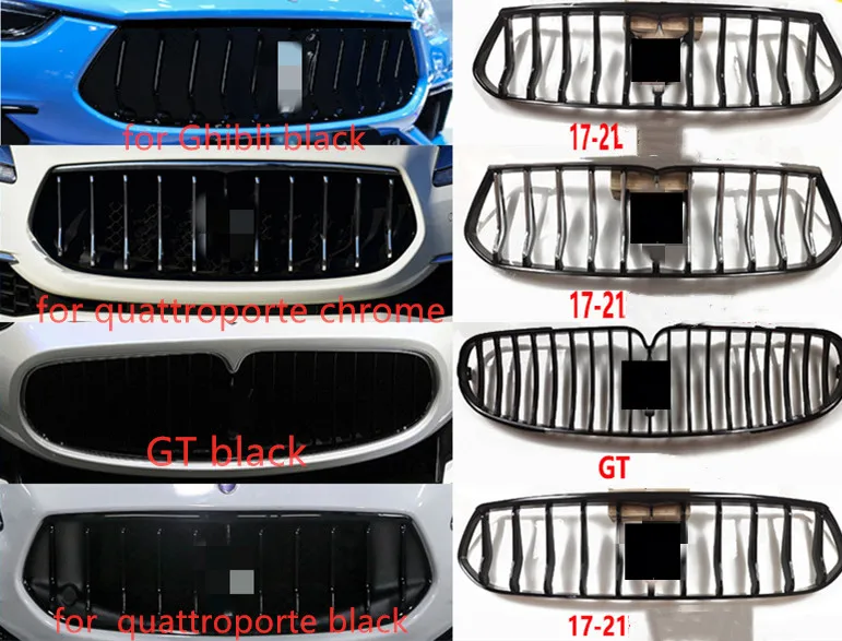 

Car Racing Grills for Maserati quattroporte Ghibli GT 14-21 Front Bumper Grill Mask Radiator Grille Exterior Accessories