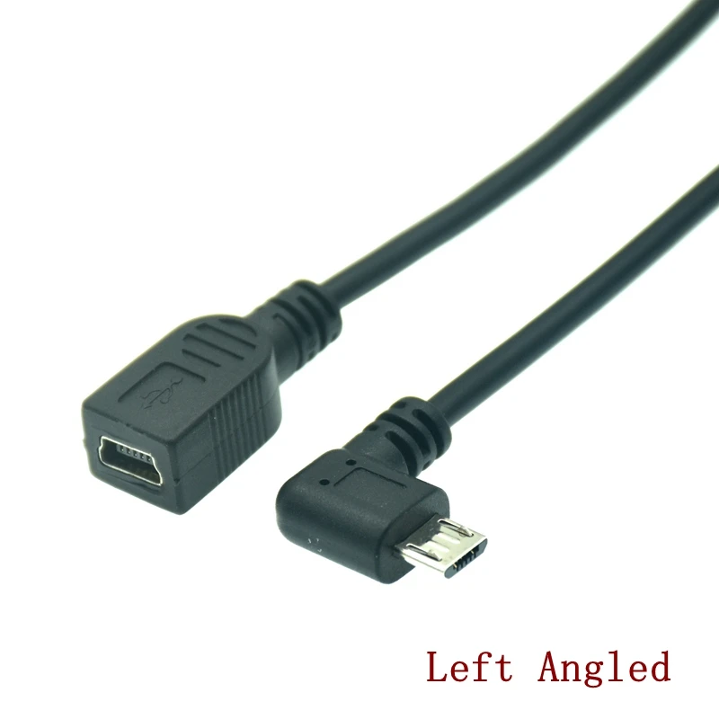 Converter Data Cable 90 Degree Up Down Left Right Angled Micro USB Male To Mini USB Female Adapter Converter Data Cable Line