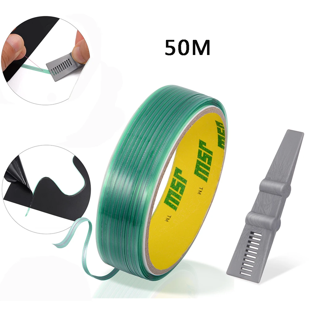 FOSHIO 5/50M Car Stickers Knifeless Tape Design Line Vinyl Wrap Aid Squeegee Styling Tool Kit Film Cutting Tape Car Accessories