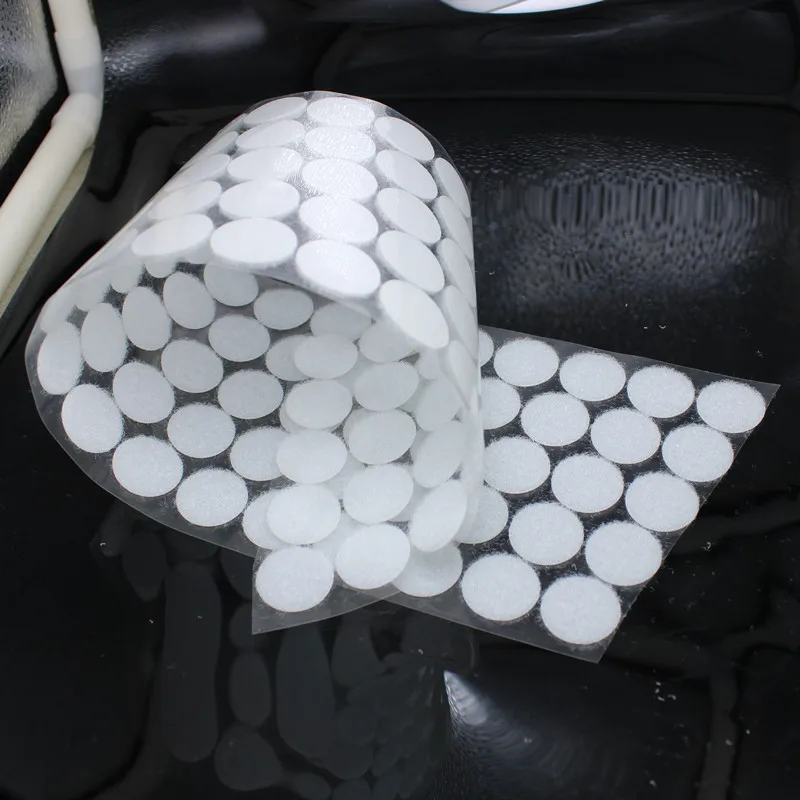 10มม.-25มม.100คู่สีขาว Magic ไนลอนสองด้านกาว Loops ดิสก์สีขาว Round Fastener เทปจักรเย็บผ้า Craf