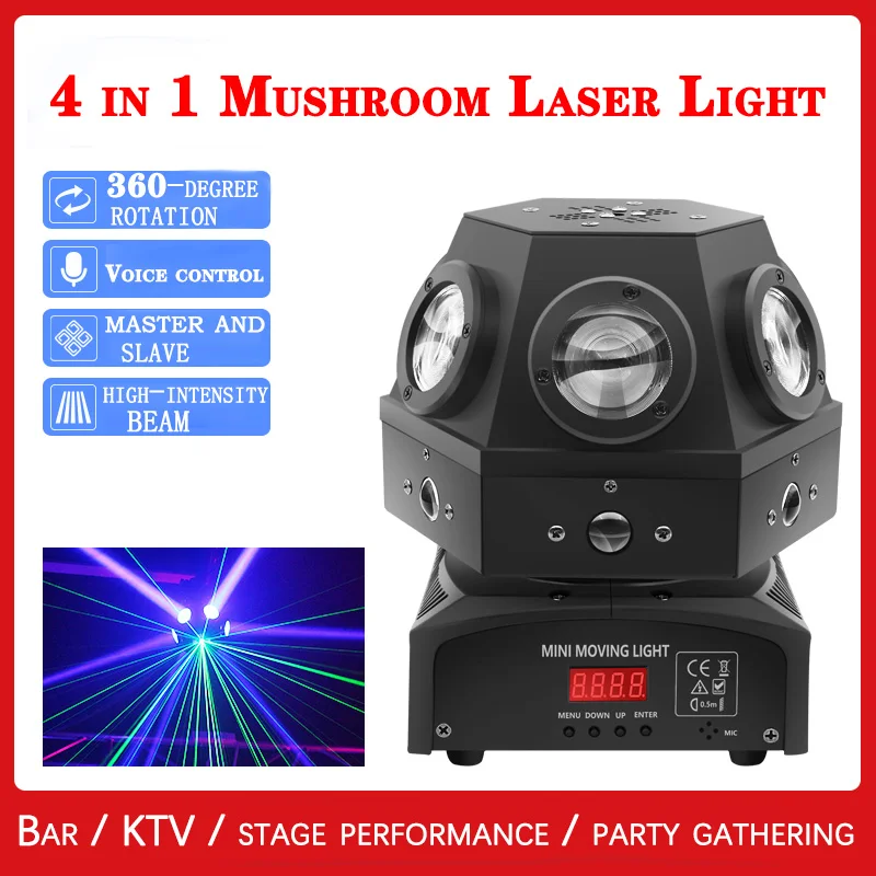 Imagem -04 - Movendo Cabeça Strobe Beam Laser Projetor de Luz Natal Iluminação Led Dmx512 Música dj Disco Lights para Casa 60w Novo Profissional