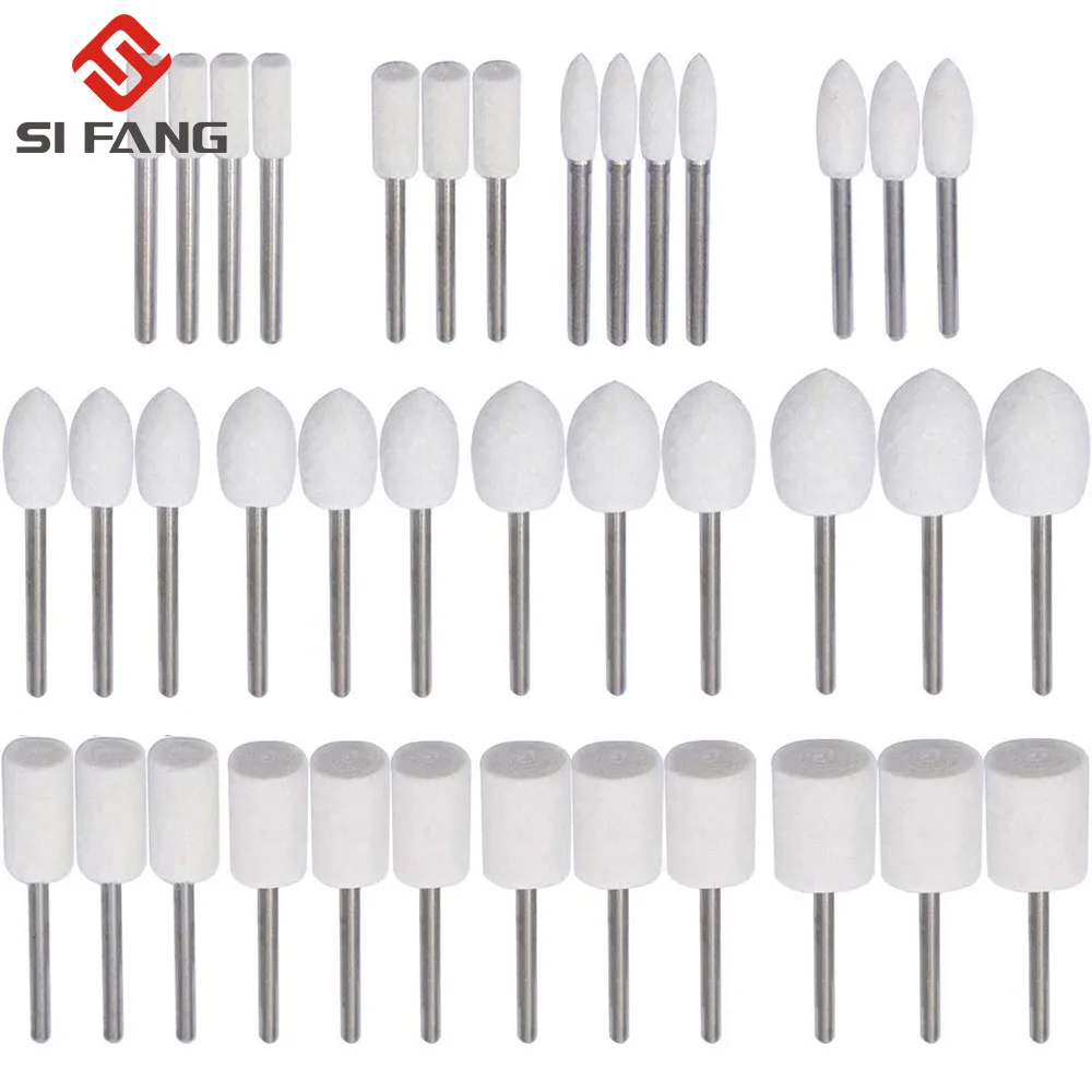 Trzpień 3mm filc wełniany zamontowany tarcza polerska OD 3-20mm głowica szlifierska do wiertarki Dremel narzędzie obrotowe 10 sztuk