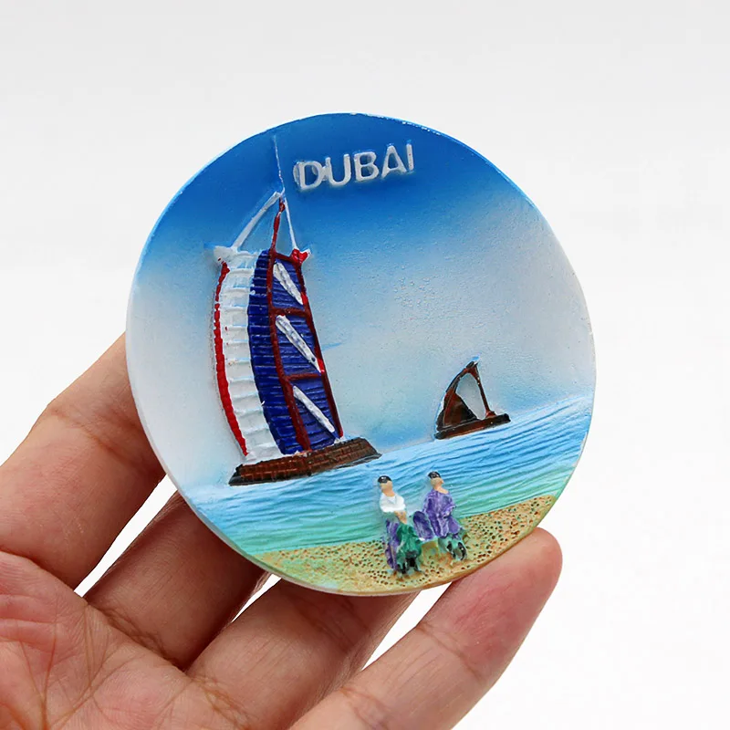 3D fridge magnets Dubai sailing Hotel souvenir magnetic refrigerator paste home decoration Dubai architecture Collection Gifts