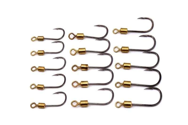 Fishing Swivel Connector Hooks Barbed Jig Hook Carp Fishing Jig Head High Carbon Steel 10pcs for Fly Fishing Accessories Tackle image 6