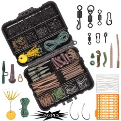 292Pcs/box Carp Fishing Accessories kit Carp rigs tackle Anti Tangle Sleeve Lead clips Matt Fishing Carp swivels connector tool