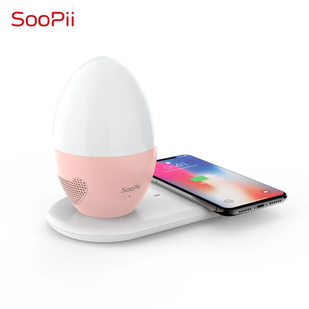 

SooPii Wireless Bluetooth Speaker with Night Light and 3 in 1 Charging Base,with 10W Wireless Phone Charger for Iphone Samsung