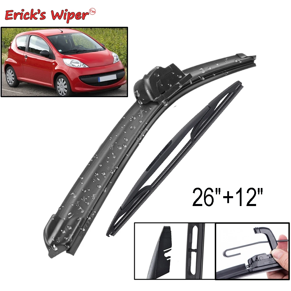 Erick\'s Wiper Front & Rear Wiper Blades Set Kit For Toyota Aygo AB10 2005 - 2014 Windshield Windscreen Window Car Brushes 26\