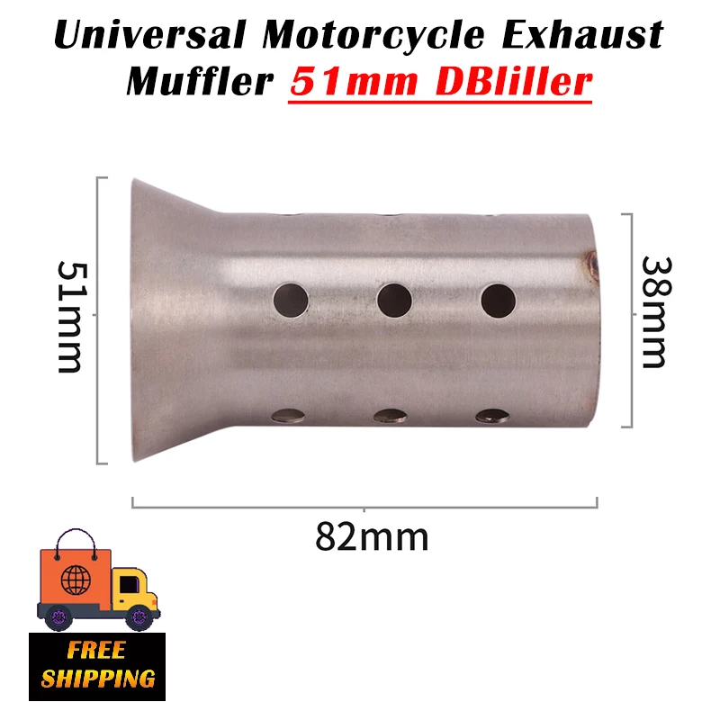 

51mm DB Killer Universal Motorcycle Yoshimura Exhaust Flow Silencer Noise Sound Eliminator Moto Escape Muffler Slip On