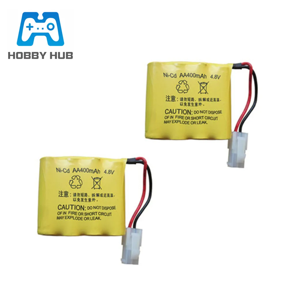 4.8V 400mAh AA 4 in 1 Ni-Cd แบตเตอรี่ชุดสำหรับ Huanqi 508 550 611 605 RC รถถังอะไหล่ 4.8V NICD แบตเตอรี่ 2 PCS