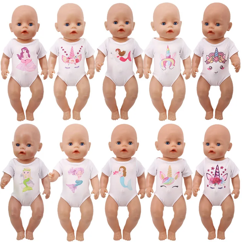 13 Types Of Doll Clothes Bodysuit Unicorn Mermaid Dress  For 18Inch American &43Cm Born Baby American Christmas Gift To Girls