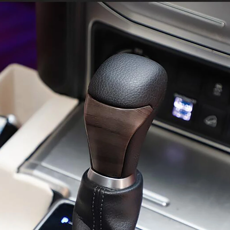 For Toyota Land Cruiser Prado 150 2018 2019 2020 Automatic Gear Shift Knob Head Ball DSG Leather Wooden Gear Shift Knob replace