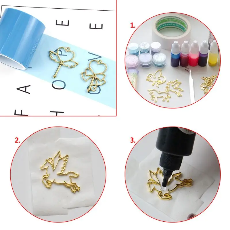 1 롤 5m UV 테이프 DIY 에폭시 수지 공예 도구, 금속 프레임 누출 방지 접착제 접착제 투명 보석 만들기 도구