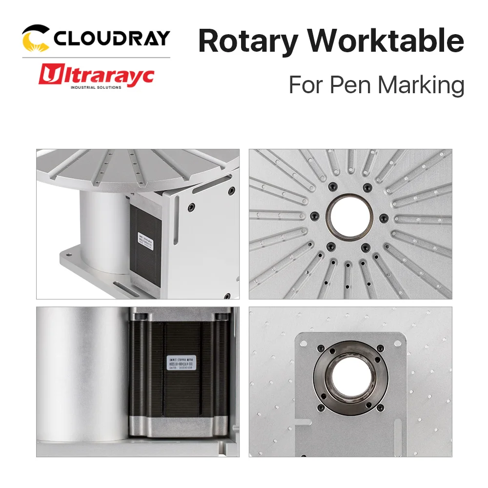 Ultrarayc Rotary Worktable 20 Slots Neam 34 Motor & Driver Rotary Device for Pen Marking Fiber Laser Machine Co2 Marking Machine