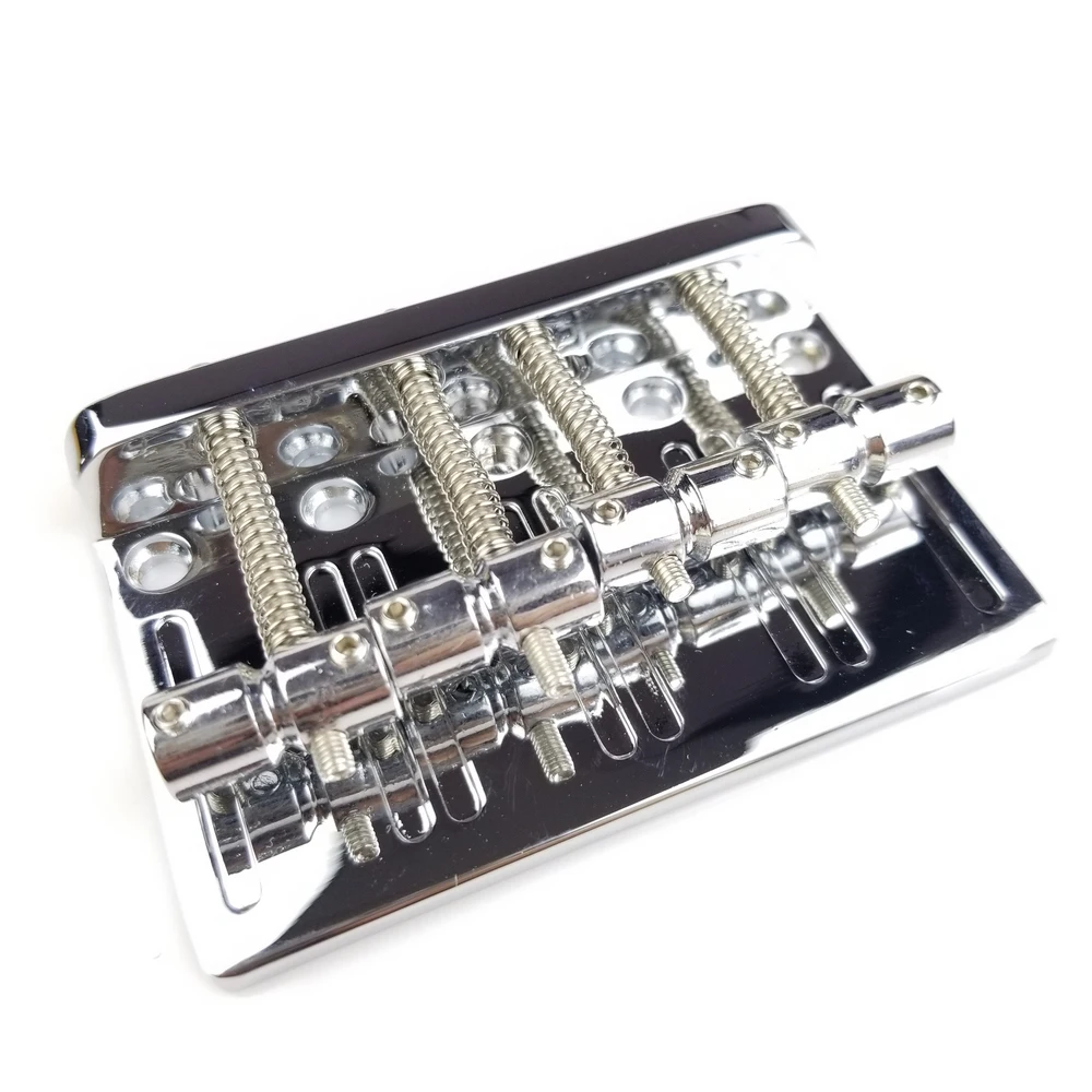 Four 4 Strings Chrome silver Electric Bass Bridge tailpiece 19mm spacing BB009 Made In Korea