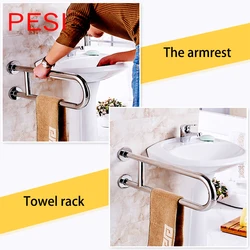 304 Stainless Steel Bathroom Tub Toilet Handrail Elder Shower Grab Safety Rails Bar Handle Towel Rack Soap Dispenser Wall Mount