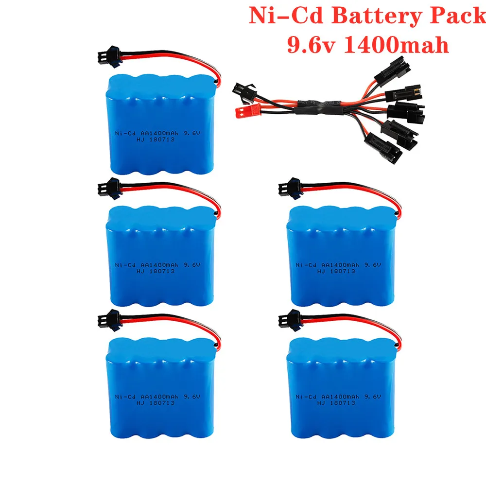 

9.6v 1400mah Rc Car Accessories Battery + Cable For rc car rc boat Robot Tank Gunboat Part 9.6 v Ni-Cd Rechargeable Battery Pack