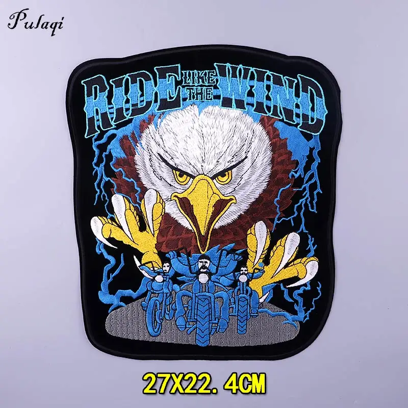 Punk Animal Clothing Thermoadhesive Patches Iron-on Sticker For Clothes DIY Eagle Badge Jeans Patches Iarge Embroidered Patch