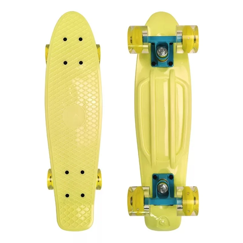 Penny Board dla dzieci, długa deska, Mini deskorolka, koło Flash, plastikowa deska na ryby na zewnątrz, skuter z zabawkami sportowymi, 22 cale