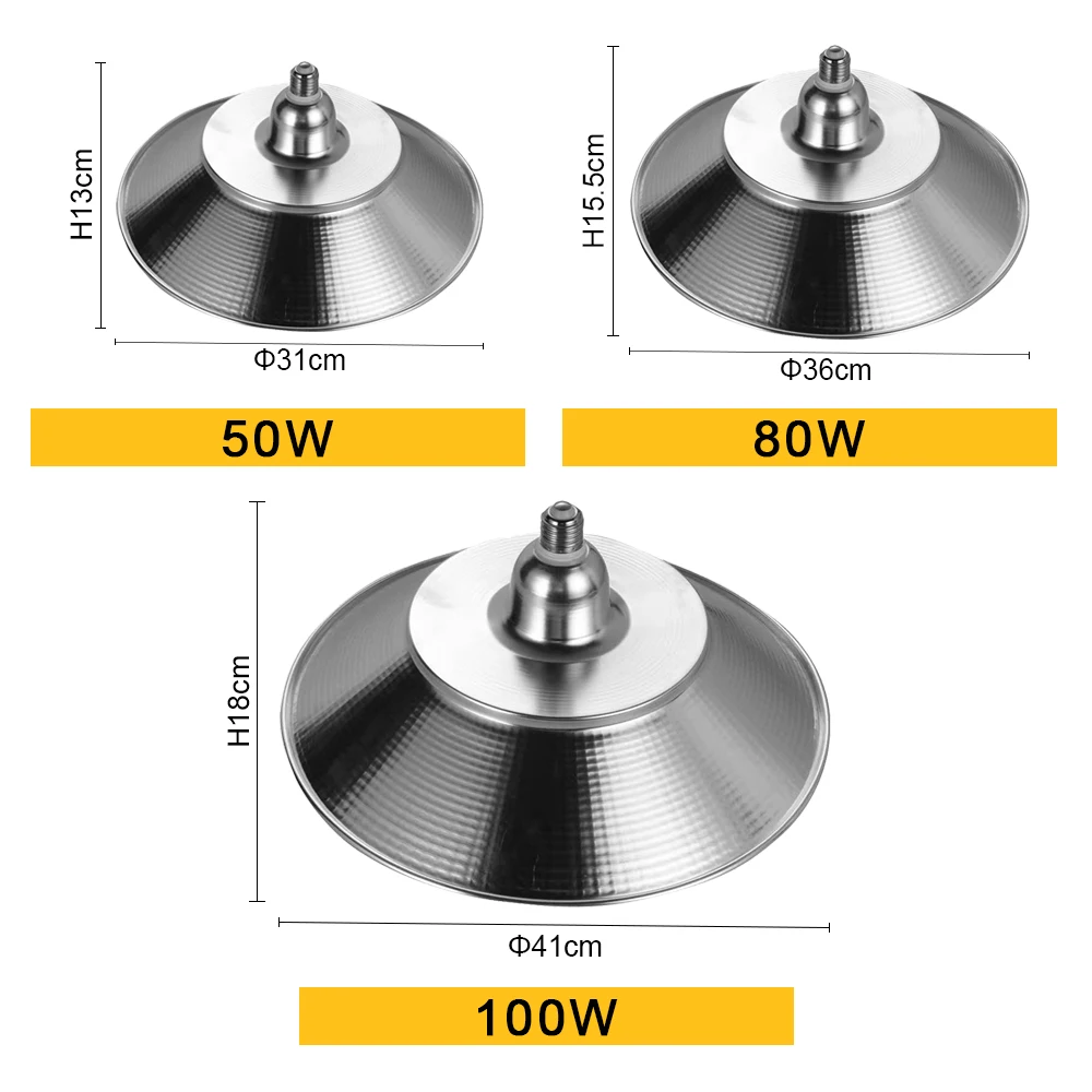 Lámpara LED E27 de 50w, 80w, 100W para minería, luces de inundación industriales, almacén, taller, centro comercial, iluminación de fábrica