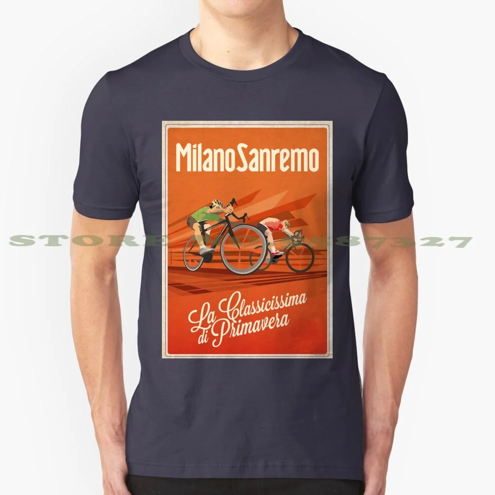 Retro Milan San Remo Cycling Art Fashion Vintage Tshirt T Shirts Cycling Art Retro Cycling Vintage Cycling Cycling Classic