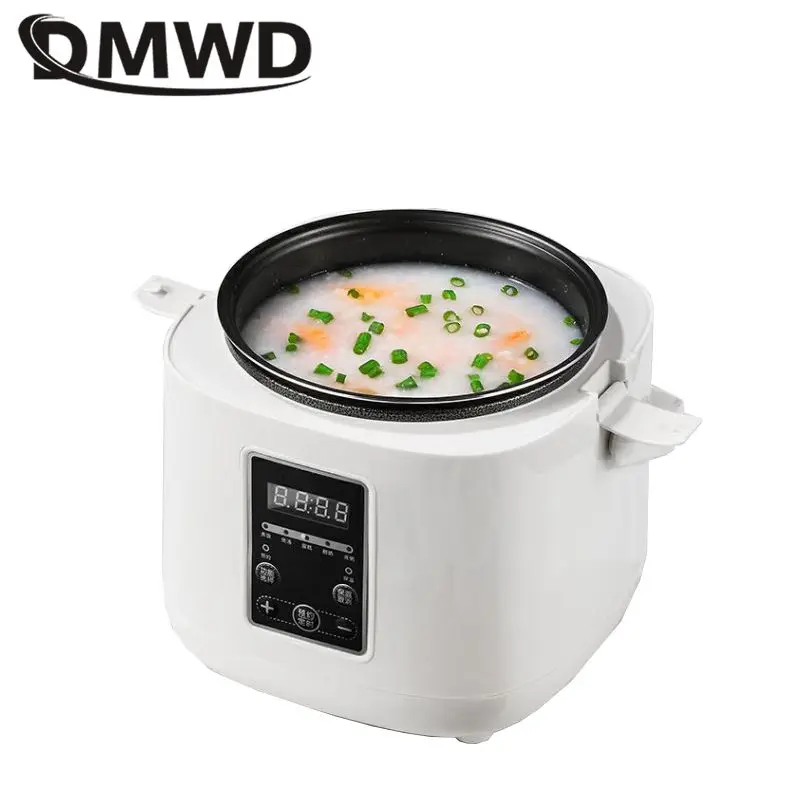 DMWD 2L Mini Home non-stick ryżowar 220V 5 funkcji elektryczny garnek do zupy jogurt maszyna do ciasta 24H powołanie dla 2 osób