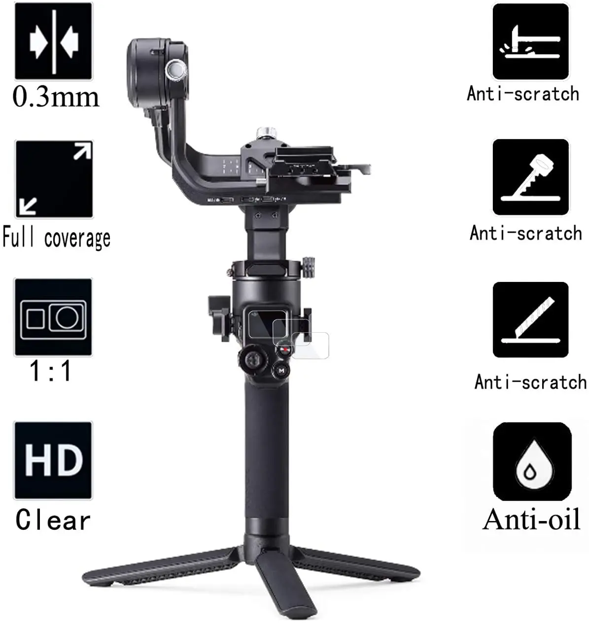 غطاء واقي للشاشة من الزجاج الصلب ، غشاء واقي Gimbal محمول باليد ، DJI Ronin RS4 ، 4 Pro ، 3Pro ، 3Pro ، RS3 Mini ، RS4 Pro ، الملحقات