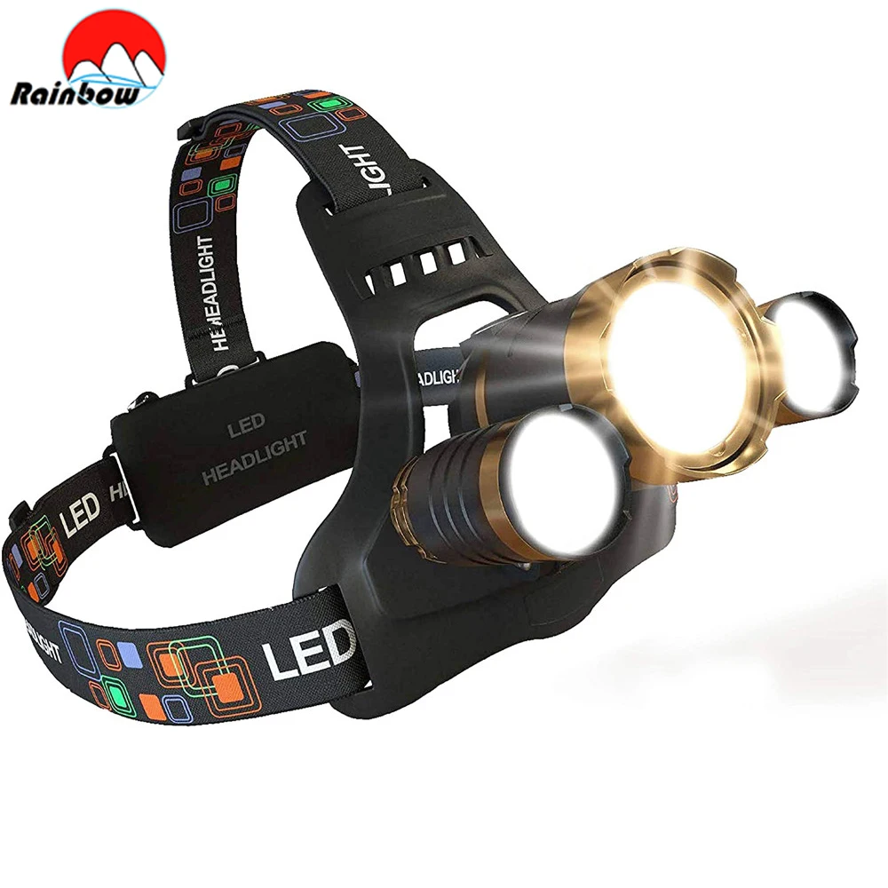 

Long Range Powerful LED Headlight Headlamp 5/3 T6 Zoom High Power Rechargeable Lantern Flashlight Torch Head Llight By 18650