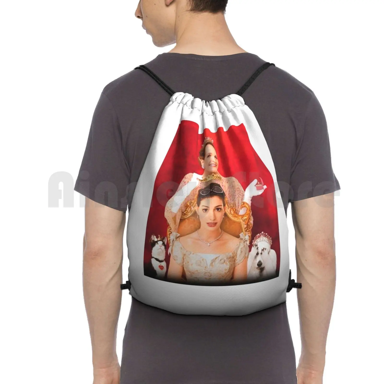 The Princess Diaries Backpack Drawstring Bag Riding Climbing Gym Bag The Princess Diaries Anne Hathaway Julie Andrews