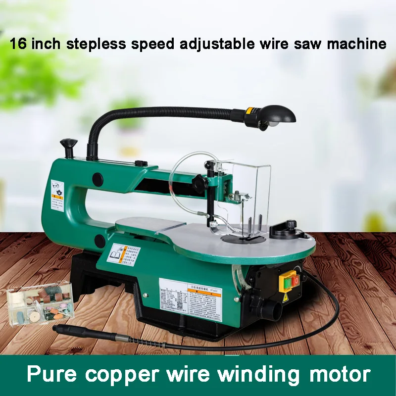 H1602 Wire Saw Machine 16 inches Stepless Speed Adjustable Engraving And Polishing Multi-Purpose Machine Pure Copper Motor