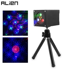 ALIEN-miniproyector láser RGB recargable, 30 patrones, efecto de iluminación de escenario, fiesta, boda, Bar, DJ, Disco, vacaciones, Navidad