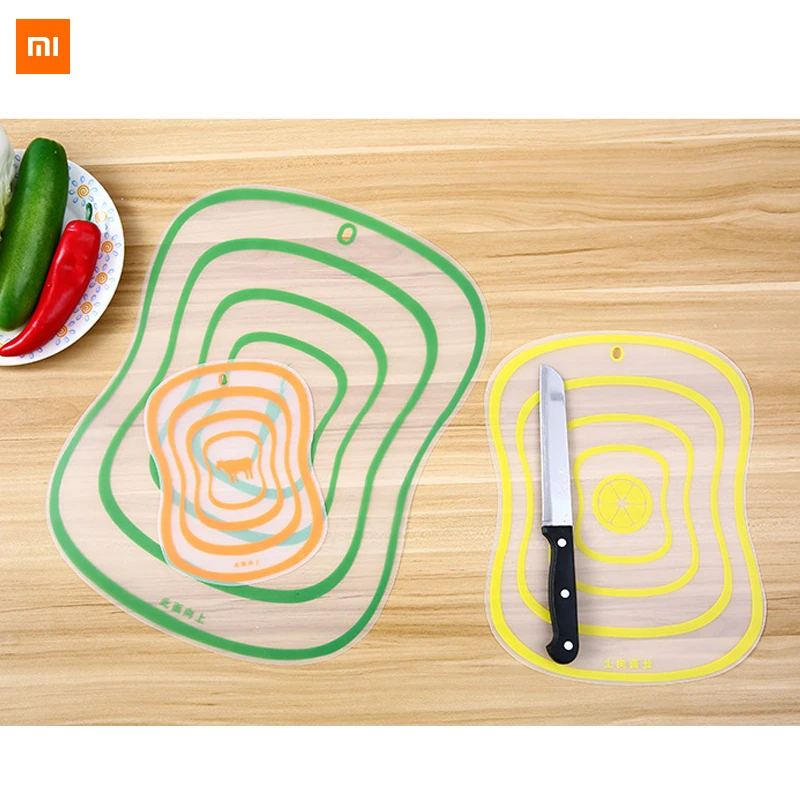 새로운 XiaoMi 식품 학년 PP 커팅 보드 주방 플라스틱 절단 과일 보드 가정용 미끄럼 방지 슬라이스 투명 커팅 보드