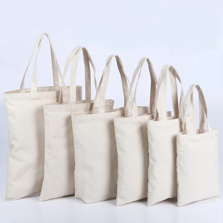 5PCS Canvas Bag Cotton Canvas Tote Bag Reusable Shopping Bags Grocery Tote Bags Cotton Cloth Handbags Women Custom Logo Print