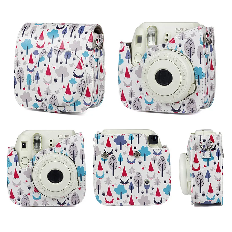 Instax Mini 8/9-Bolsa de cámara de película instantánea, Funda de cuero PU con correa para el hombro, para cámaras Fuji FujiFilm Instax Mini 9/8 +/8