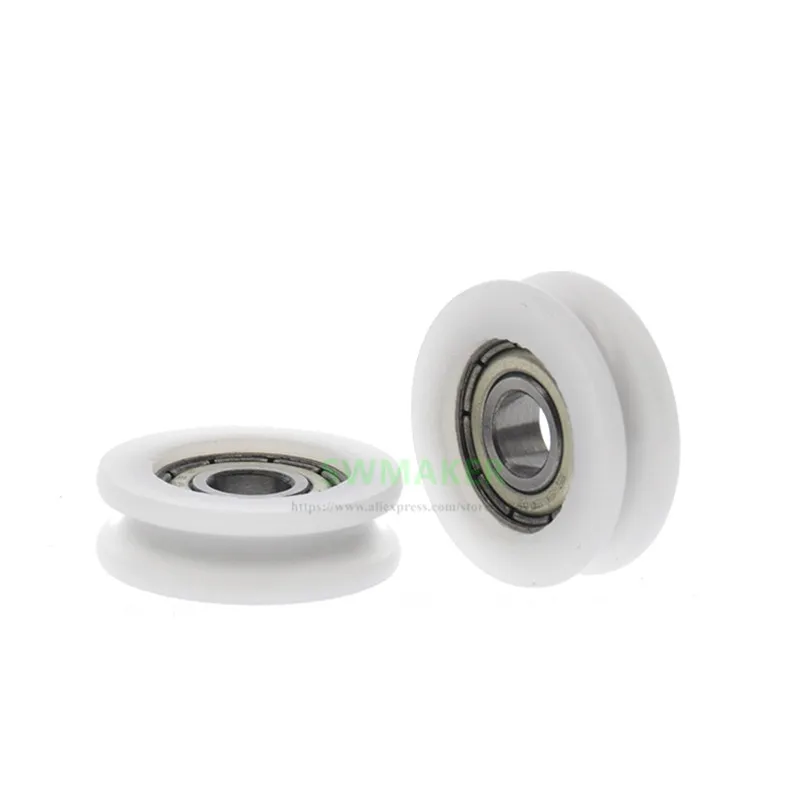 1pcs 5*19*6mm U Groove 695 Bearing Pulley / Conductor Wheel, R1.4 Wire Guide Pulley POM