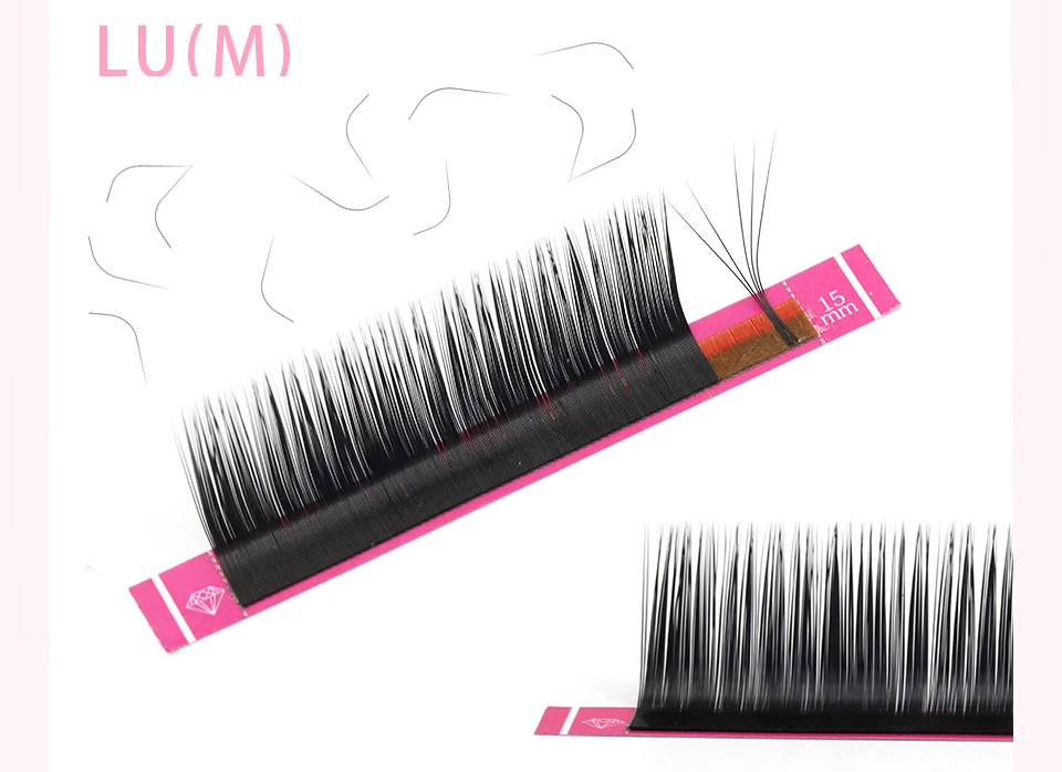 L +/LU(M) locken Falschen Wimpern Extensions Faux Nerz Lash Einzelnen Wimpern Matte Schwarz 8-15mm Gemischt Weiche N/L form Make-Up Wimpern – Detail 12