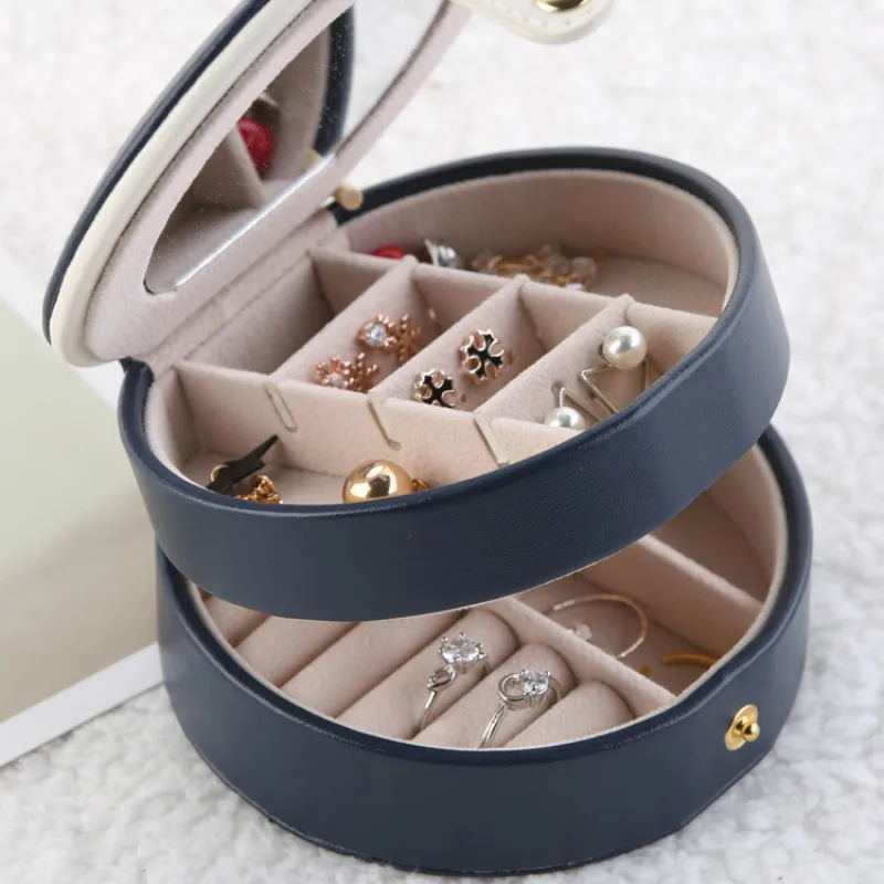 New Fashion Portable Jewelry Boxes Princess European Korea Simple Mini Earrings Nail Jewelry Storage Boxes Large Capacity Gifts