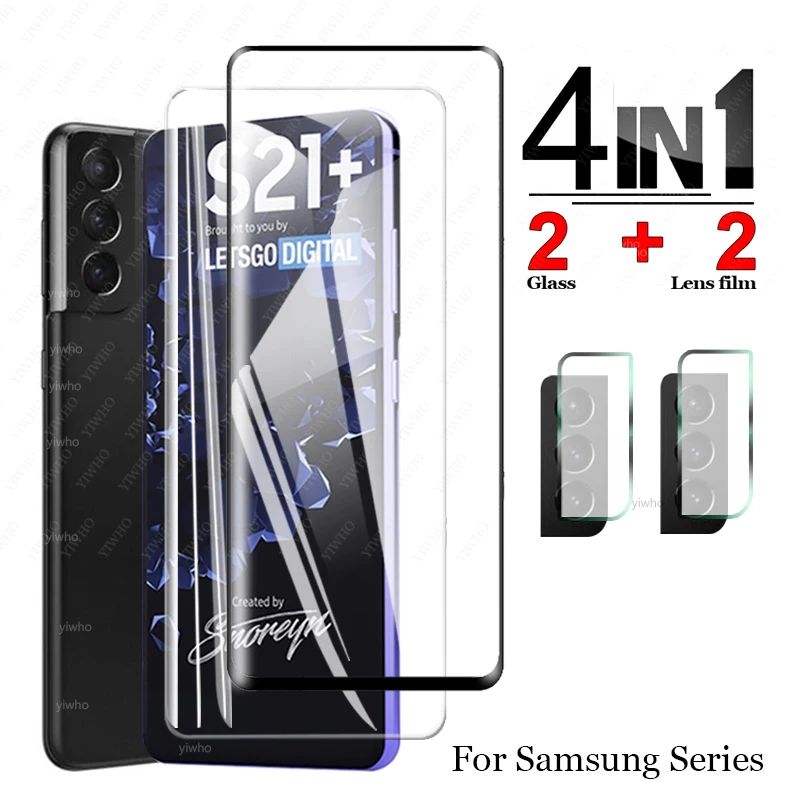 Protective Glass on For Samsung Galaxy S21 Plus S20 Fe Case Screen Protetor Camera Lens Glass for Samsung A12 A02s S21+ Cover