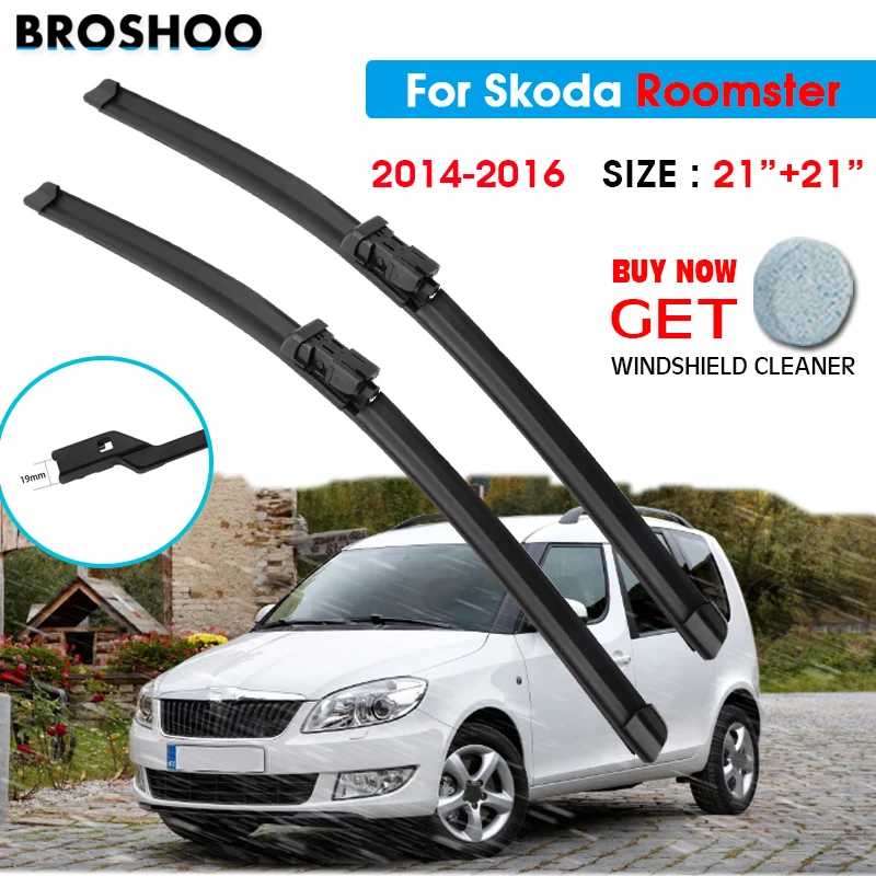 

Car Wiper Blade For Skoda Roomster 21"+21" 2014-2016 Auto Windscreen Windshield Wipers Blades Window Wash Fit Push Button Arm