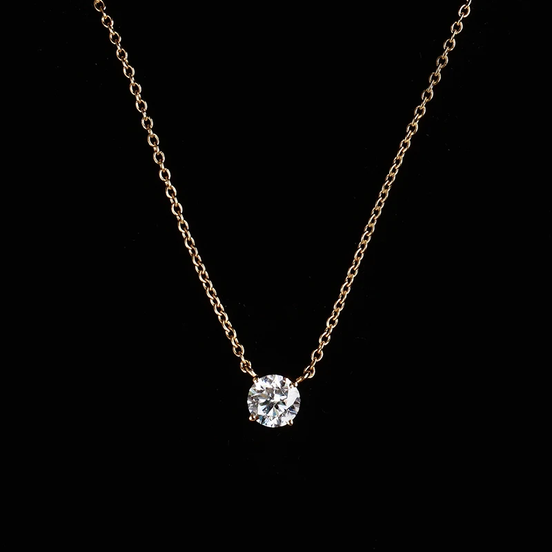 

18k Real Gold Yellow Gold 0.53ct Round Brilliant Cut Lab Grown Diamond Jewelry Necklace Four Claw Setting