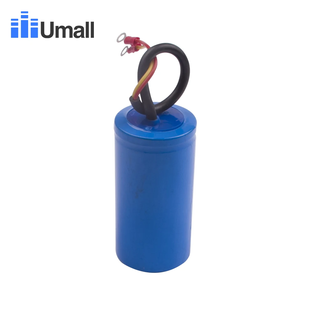 CD60 600uF 300V AC Starting Capacitor For Heavy Duty Electric Motor Air Compressor Red Yellow Two Wires